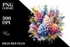 Colorful Hyacinth Bouquet Abstract Clipart Product Image 3