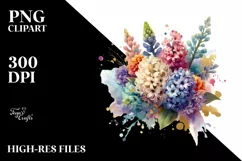 Colorful Hyacinth Bouquet Abstract Clipart Product Image 3