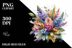 Colorful Hyacinth Bouquet Abstract Clipart Product Image 1