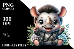 Cute Baby Rhino PNG Product Image 2