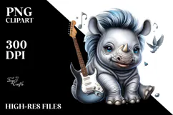 Cute Baby Rhino PNG Product Image 2