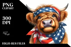 Watercolor Highland Cow Portrait Clipart Product Image 3