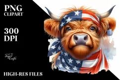 Watercolor Highland Cow Portrait Clipart Product Image 3