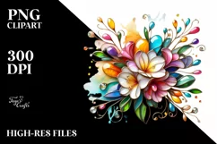 Watercolor Luxury Flower Splash Clipart Product Image 1