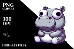 Silly Cartoon Hippo Vector Art, Transparent PNG Product Image 2