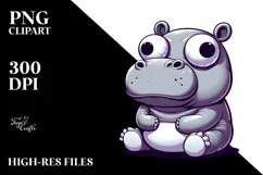Silly Cartoon Hippo Vector Art, Transparent PNG Product Image 2