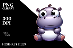 Silly Hippo with Sarcastic Eyes, PNG Product Image 2