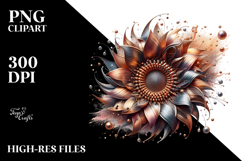 Abstract Artistic Sunflower Watercolor Clipart Product Image 2