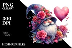 Detailed Valentines Gnome Roses PNG Product Image 2