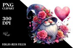 Valentines Gnome Watercolor PNG Product Image 2