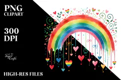 Digital Painting with Colorful Rainbow PNG Product Image 2