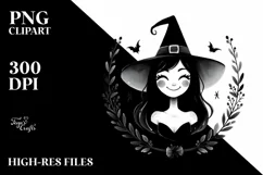 Gothic Smiling Witch | Tshirt|Tumbler|Mug|Clipart Product Image 1
