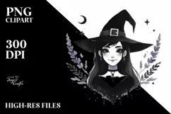 Smiling Gothic Witch Art | Tshirt|Tumbler|Mug|Clipart Product Image 1