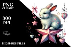 Colorful Watercolor Rabbit PNG Product Image 2