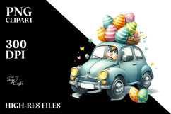 Car with Easter Eggs PNG Product Image 2