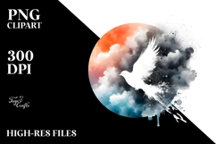 Vibrant Bird with Splashes, Watercolor PNG Product Image 2