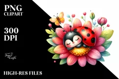 Colorful Cute Baby Ladybug Watercolor Product Image 1