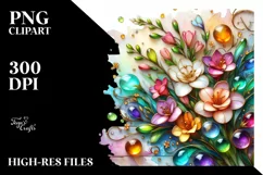 Watercolor Luxury Flower Splash Clipart Product Image 1