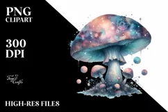 Celestial Mushroom Watercolor PNG Product Image 3