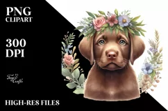 Watercolor Baby Chesapeake Bay Retriever Big Eyes Product Image 1