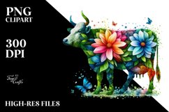 Abstract Vibrant Cow PNG Product Image 1