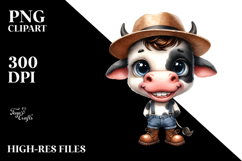 Watercolor Baby Cow with Shy Goofy Smile Product Image 2