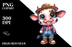 Watercolor Baby Cow with Shy Goofy Smile Product Image 2