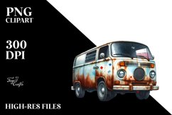 Vintage Rusted Van Sublimation Clipart Product Image 1