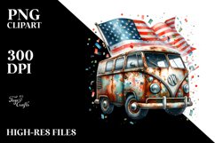 Vintage Rusted Van Sublimation Clipart Product Image 1
