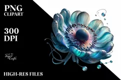 Sublimation Clipart Flower - A glossy anemone Product Image 3