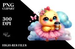 Cute Baby Chicken Coffee PNG Product Image 2