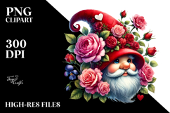 Detailed Valentines Gnome with Hat, Digital Painting PNG Product Image 2
