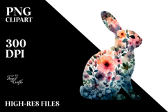 Creative Bunny Made of Flowers PNG Product Image 2