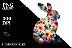 Silhouette Bunny Sitting PNG Product Image 2