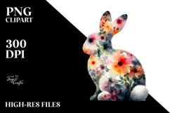 Silhouette Bunny Sitting PNG Product Image 2