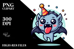 Cartoony Vampire with Party Hat, High-Res PNG Product Image 2