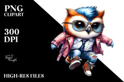 Jumping Baby Owl, Revolted PNG Product Image 2