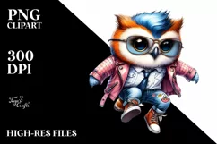 Jumping Baby Owl, Revolted PNG Product Image 1
