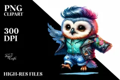 Jumping Baby Owl, Revolted PNG Product Image 3