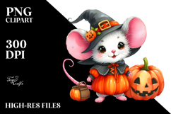 dressed Mouse Halloween Sublimation Clipart Product Image 2