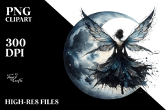Fantasy Gothic Fairy on Mushroom, PNG Product Image 2