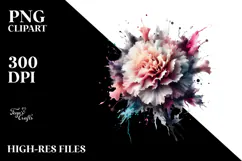 Shiny Carnation Watercolor PNG Product Image 2