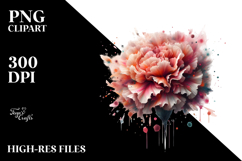 Shiny Carnation Watercolor PNG Product Image 2