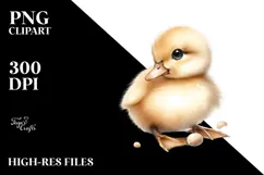 Cute Baby Duck with Big Eyes PNG Product Image 2