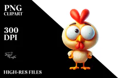 Goofy Chicken with Bandana, Transparent PNG Product Image 2