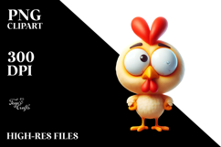 Goofy Chicken with Bandana, Transparent PNG Product Image 2
