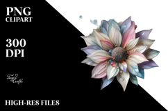 Abstract Pastel Glossy Daisy, PNG Product Image 2