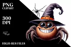 Funny Halloween Spider Goofy Smile Clipart Product Image 3