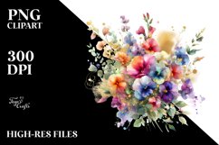 Colorful Bouquet with Sweet Pea and Gardenia | Clipart Product Image 3