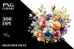 Colorful Sweet Pea Bouquet Abstract Clipart Product Image 3